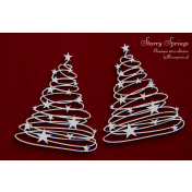 Lepenkový výrez - christmas trees