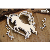 Lepenkový výrez - Hearts unicorns