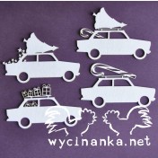 Lepenkový výrez - vianočné autá