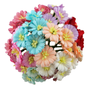 Papierové kvety - farebný mix 10ks