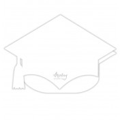 Pohľadnicový základ Mortarboard biely